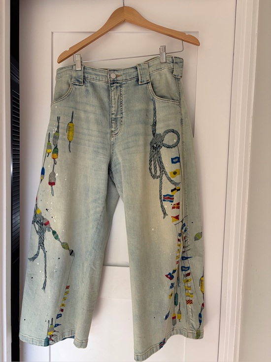 Pilcro Denim - Anthropologie Pilcro Hand‑Painted Nautical Jeans – Size 31